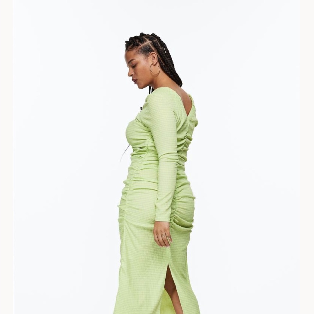 Gathered crêped dress